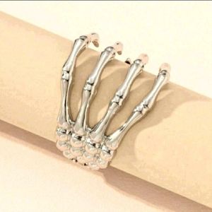 Death grip cuff bracelet silver
